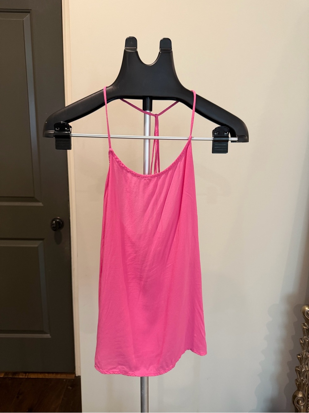 Xhilaration Hot Pink Satin Sleep Tank Top XS Racerback Cami